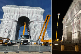 Projet Christo à Paris : SALTI au cœur de l'empaquetage de l'Arc de Triomphe